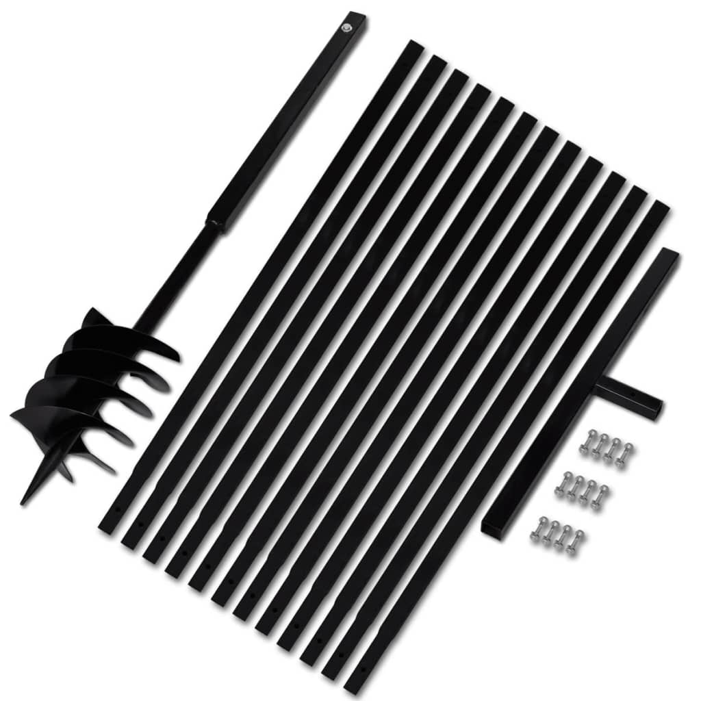 Ground Drill with Handle 180 mm with Extension Tube 13 m Steel - Discount Dealers