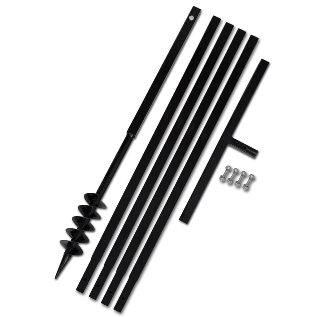 Ground Drill with Handle 80 mm with Extension Tube 5 m Steel - Millennium Furniture