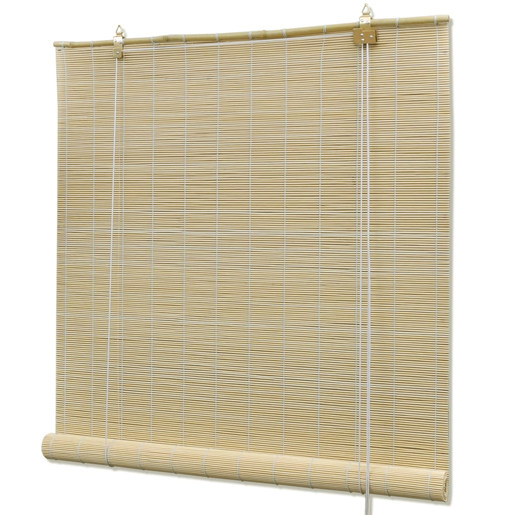 Natural Bamboo Roller Blinds 140 x 160 cm - Unbeatable Bargains