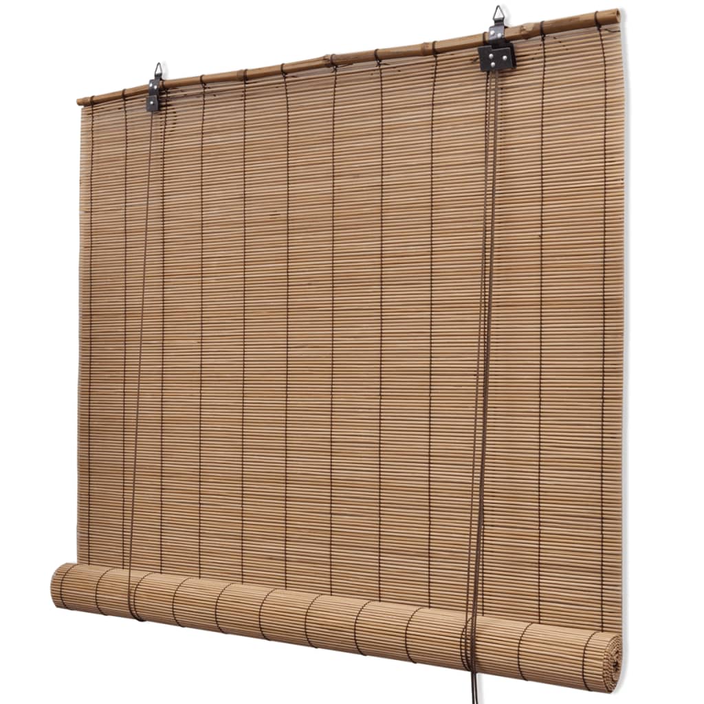 Brown Bamboo Roller Blinds 80 x 160 cm - Merkel Designers