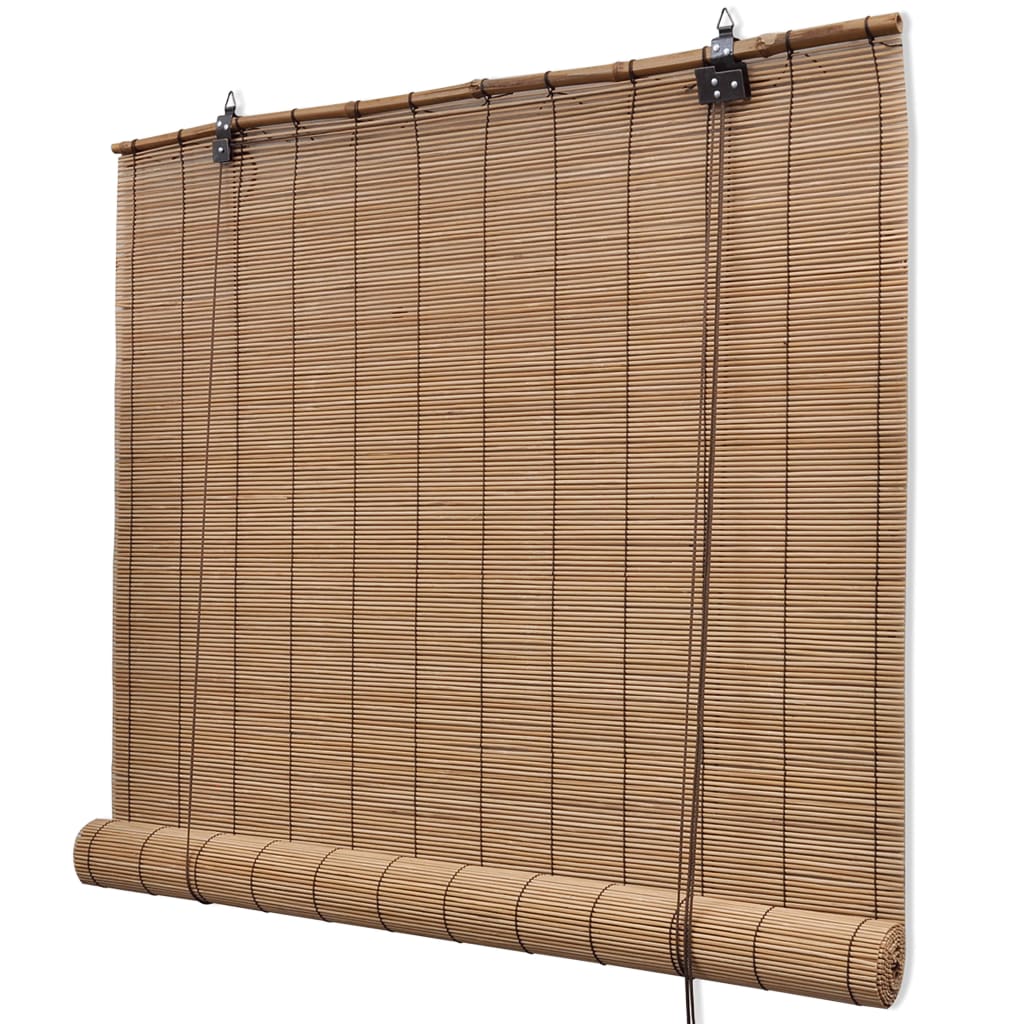 Brown Bamboo Roller Blinds 140 x 160 cm - Merlin Deals