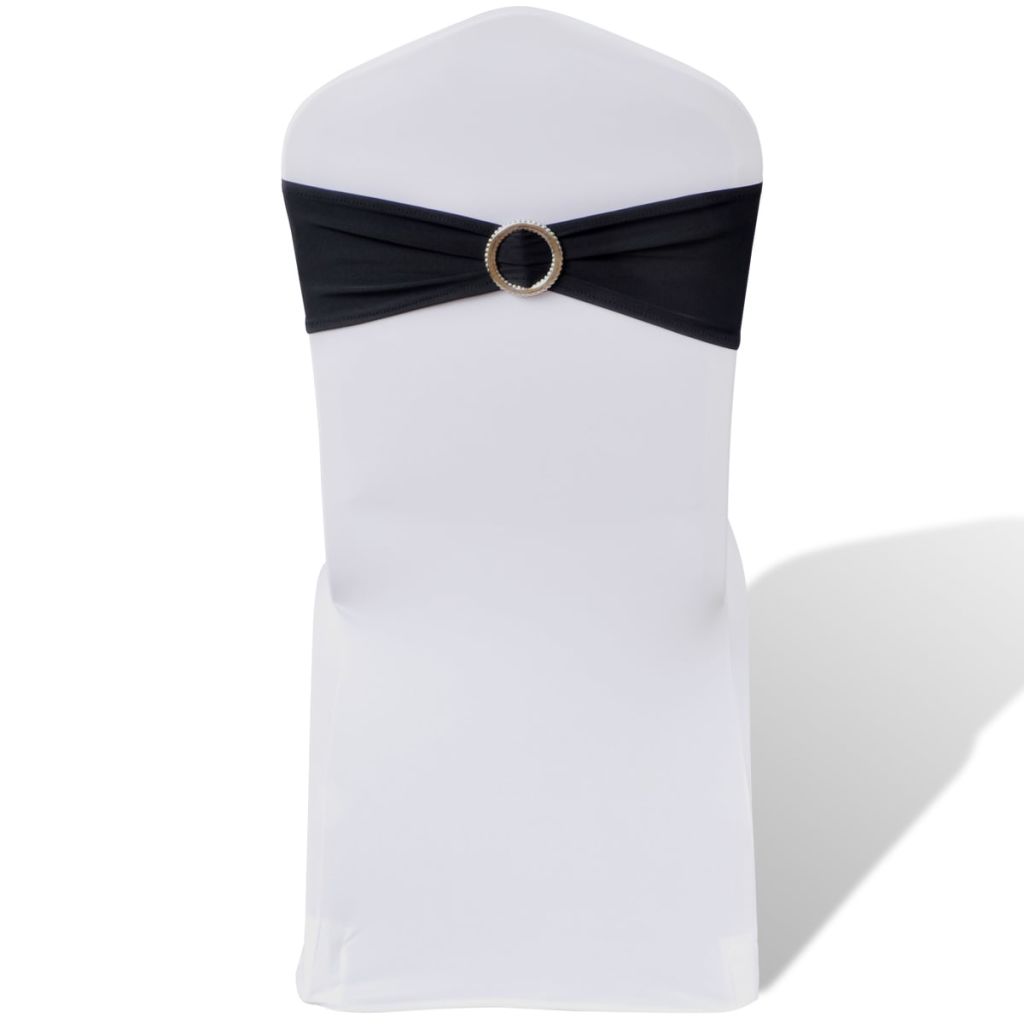 25 pcs Black Stretchable Decorative Chair Band with Diamond Buckle - Design Hut