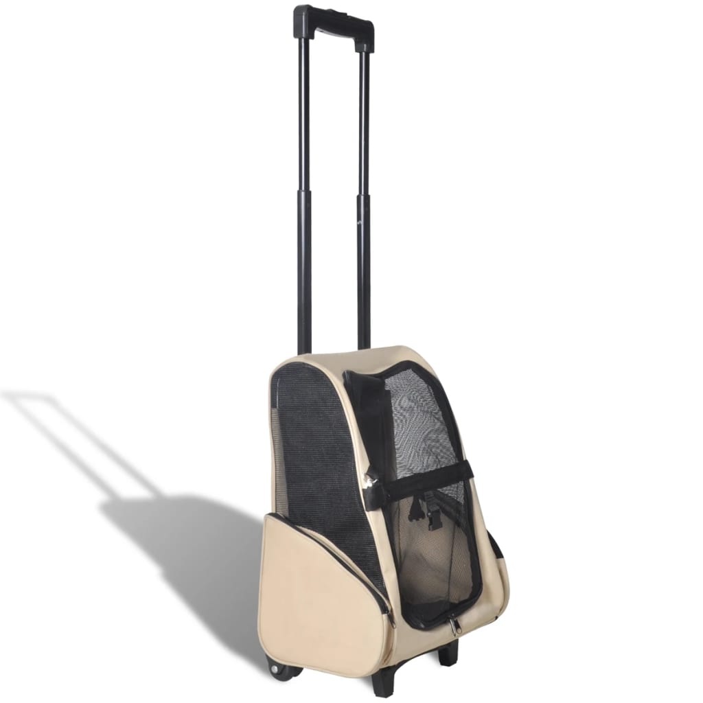Foldable Multipurpose Pet Trolley Beige - R and M Furniture
