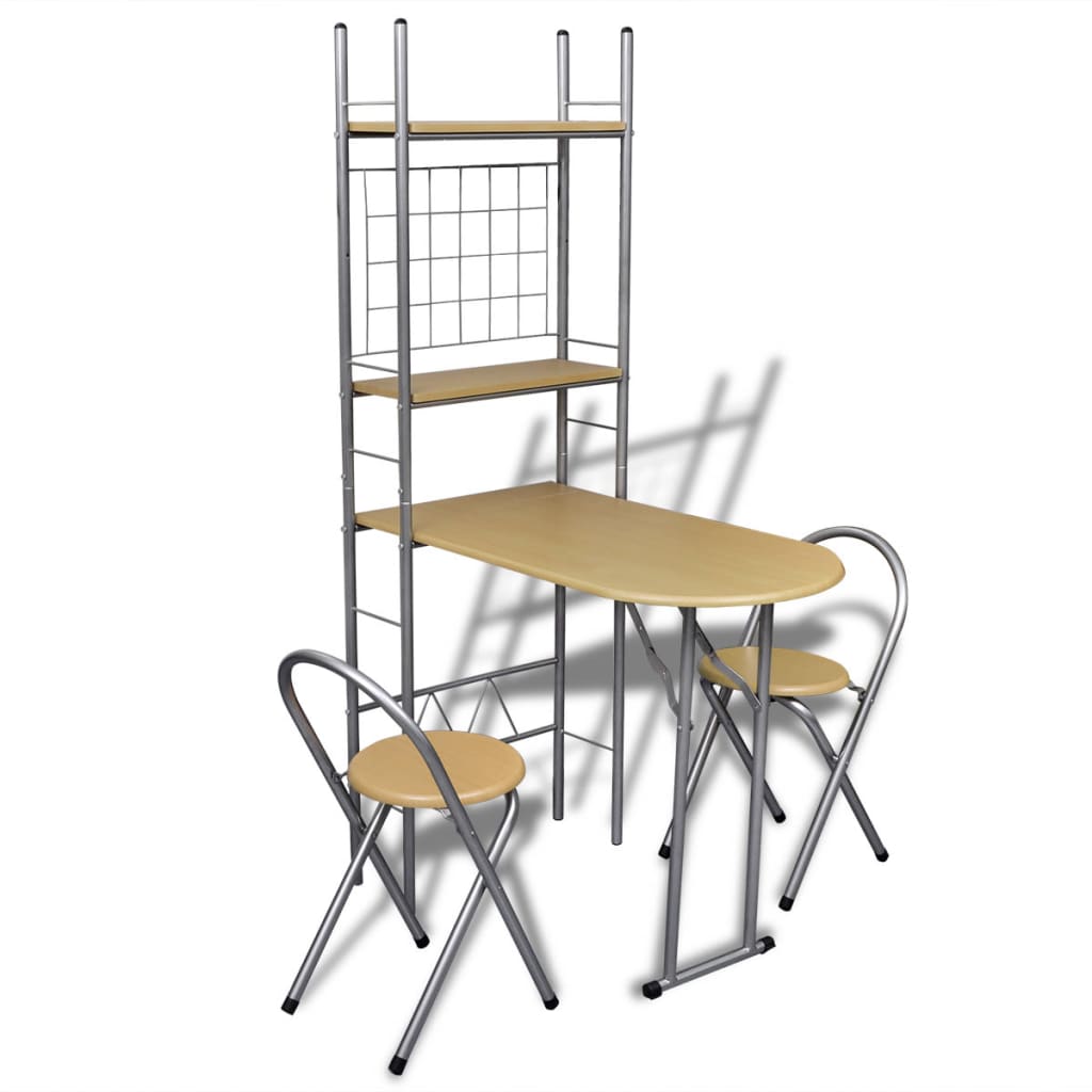 Foldable Breakfast Bar Set with 2 Chairs - Casper Homes
