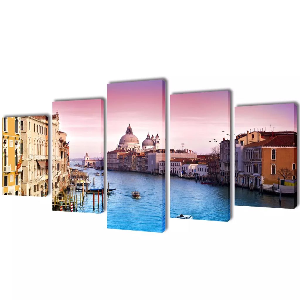 Canvas Wall Print Set Venice 200 x 100 cm - R and M Furniture