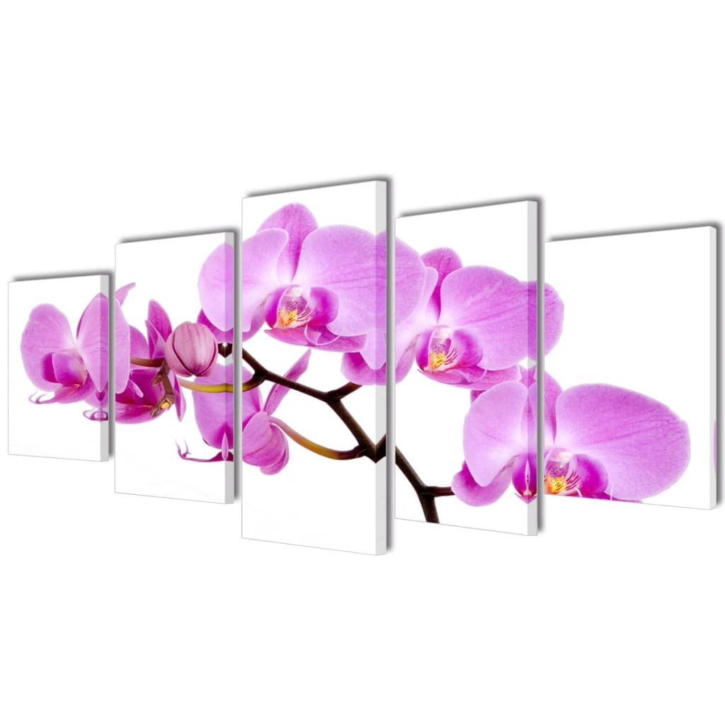 Canvas Wall Print Set Orchid 200 x 100 cm - Merkel Designers