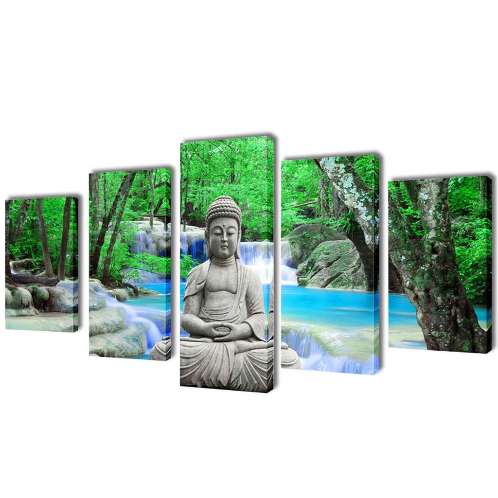 Canvas Wall Print Set Buddha 200 x 100 cm - Design Hut