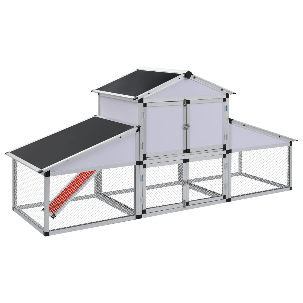 Chicken Coop with Runs and Nest Box Aluminium - All Things Good