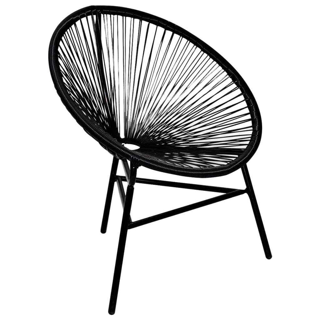 Garden Moon Chair Poly Rattan Black - Style and Chic