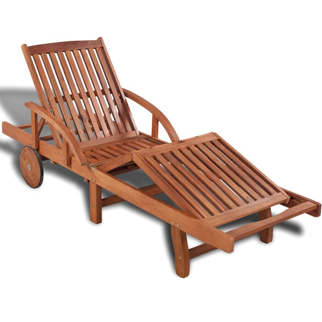 Sun Lounger Solid Acacia Wood - Direct Imports