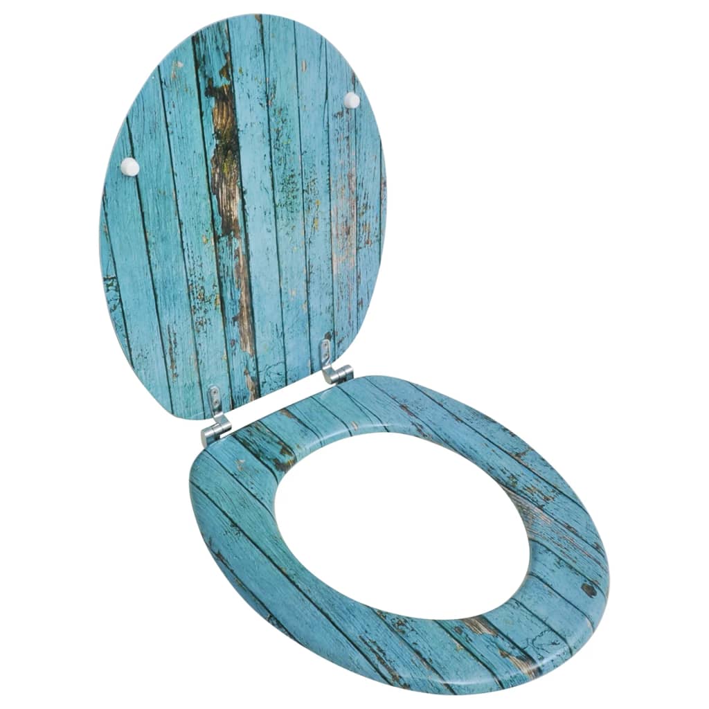 Toilet Seat with MDF Lid Old Wood Design - All Things Good