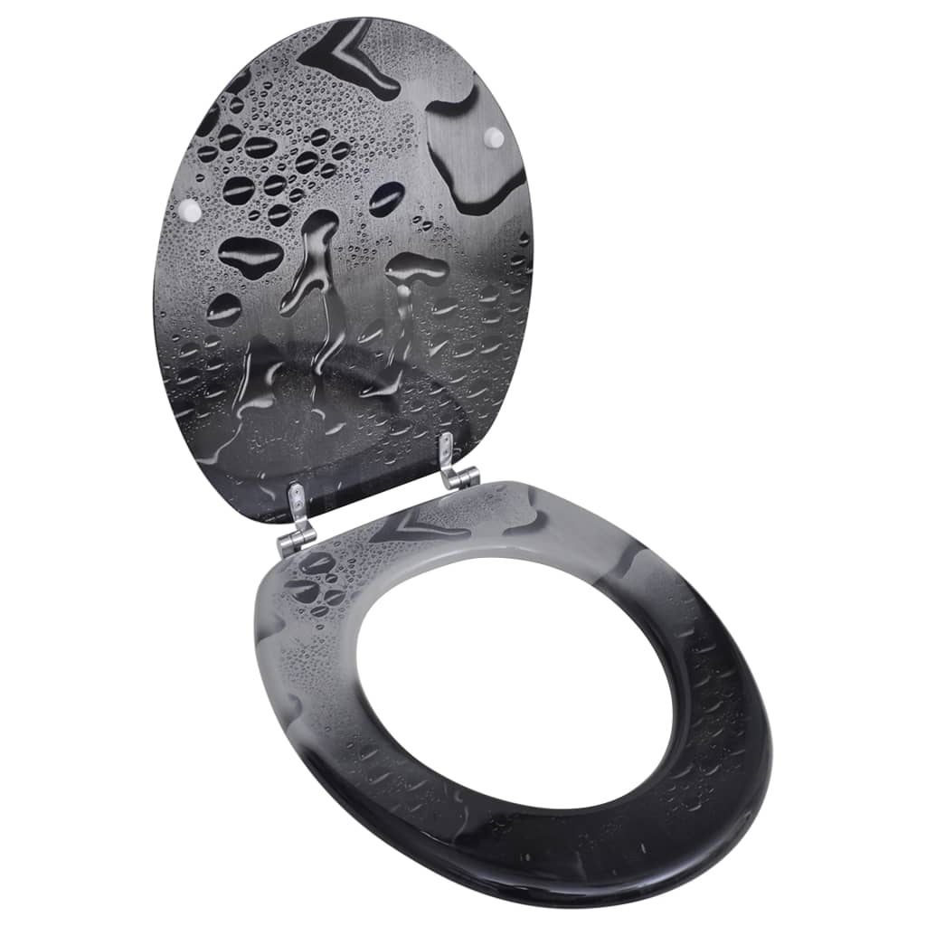 Toilet Seat with MDF Lid Water Drop Design - Unbeatable Bargains