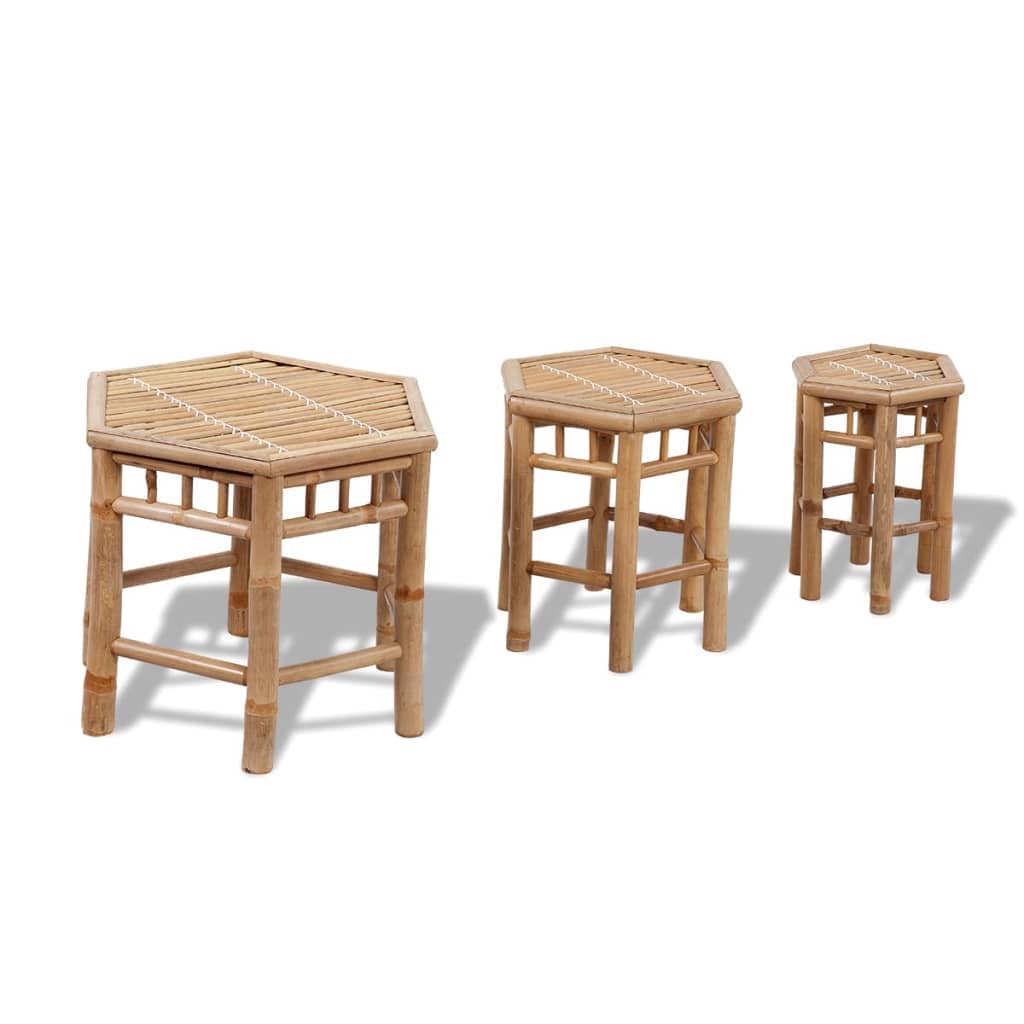 Garden Stools 3 pcs Bamboo - Sid & Sam