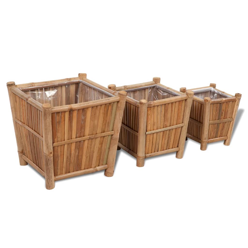 3 pcs Bamboo Raised Bed with Nylon Lining - Decor Base
