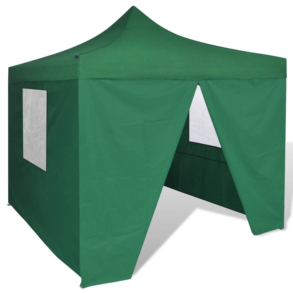 Foldable Tent 3x3 m with 4 Walls Green - The Home Maker