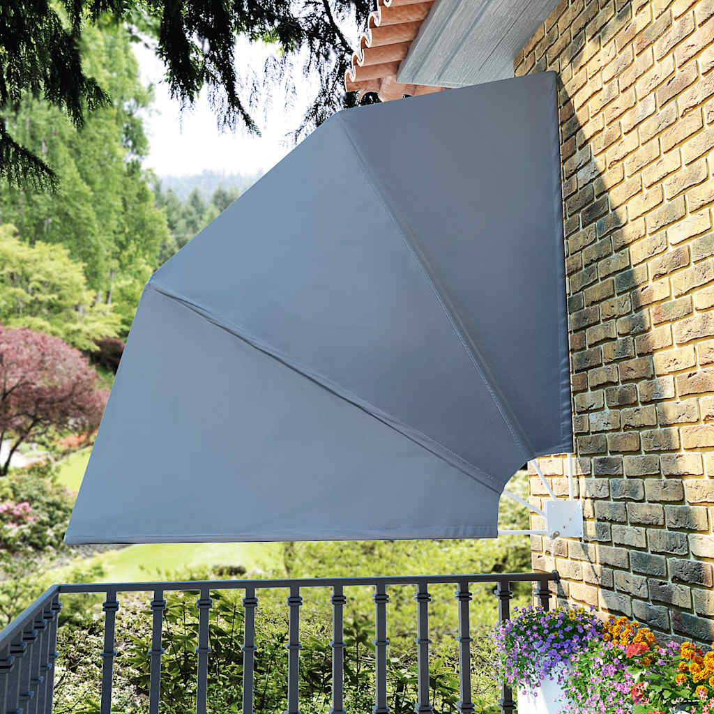 Collapsible Balcony Side Awning Grey 210x210 cm - Design Hut