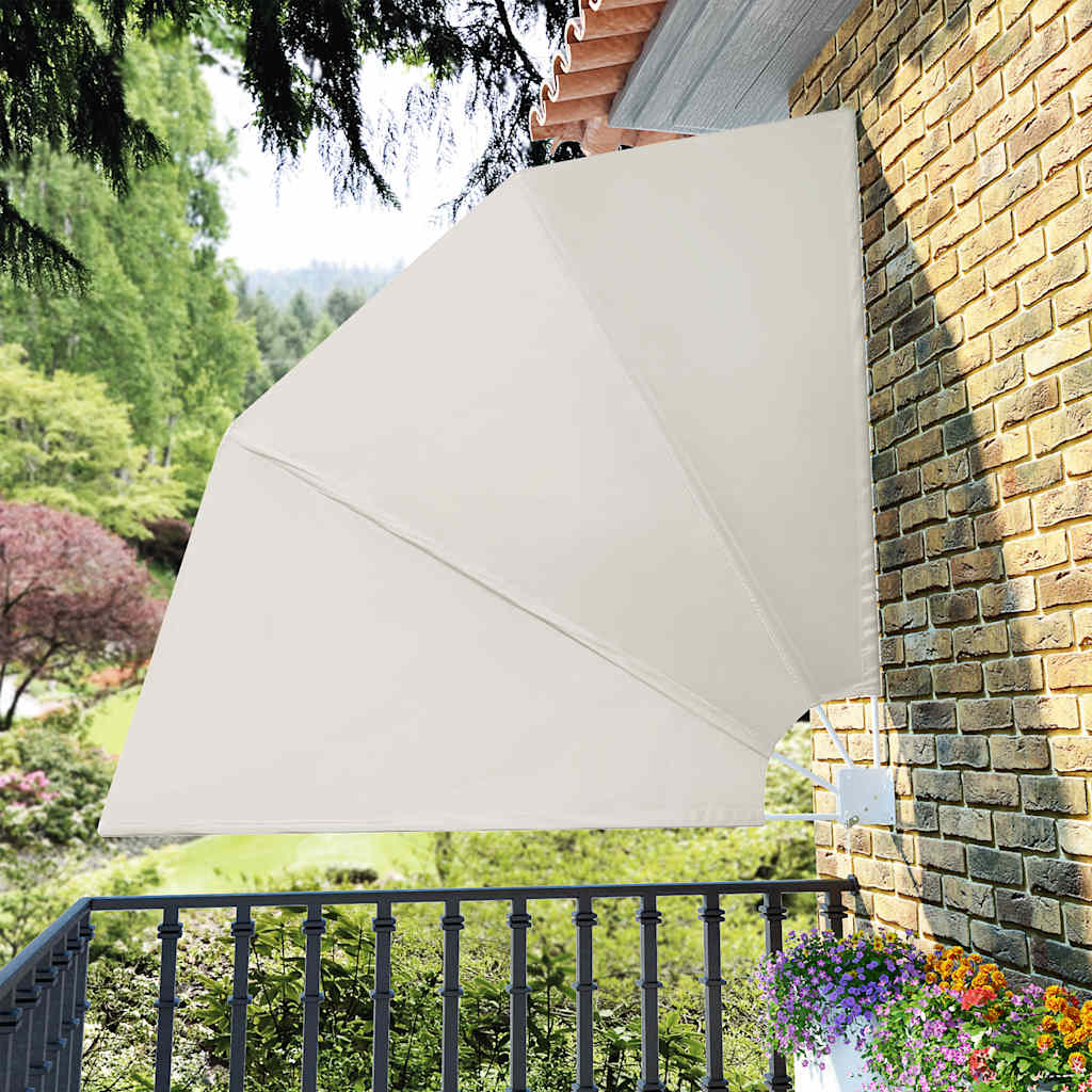 Collapsible Balcony Side Awning Cream 210x210 cm - Design Hut