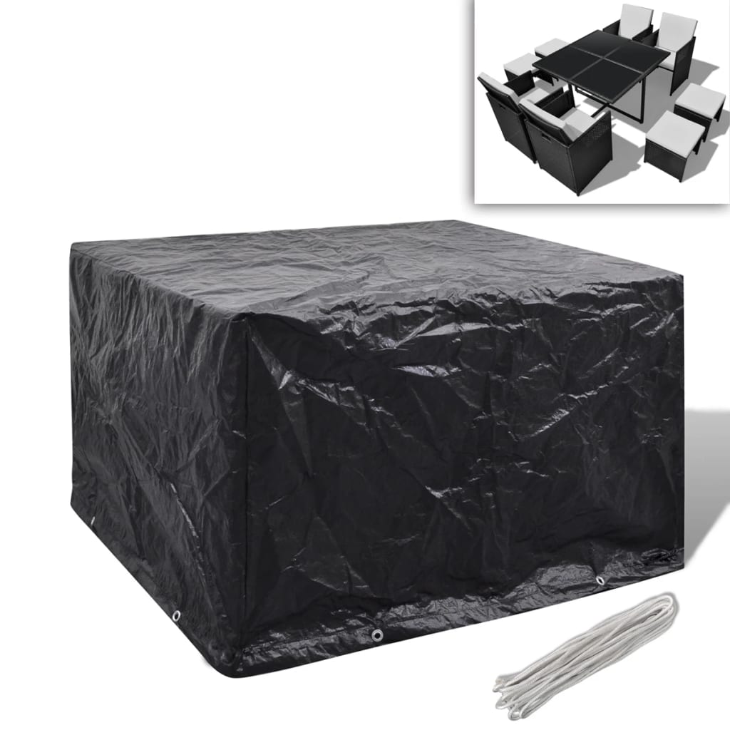 Garden Furniture Cover 4 Person Poly Rattan Set 8 Eyelets 113 x 113cm - Unbeatable Bargains