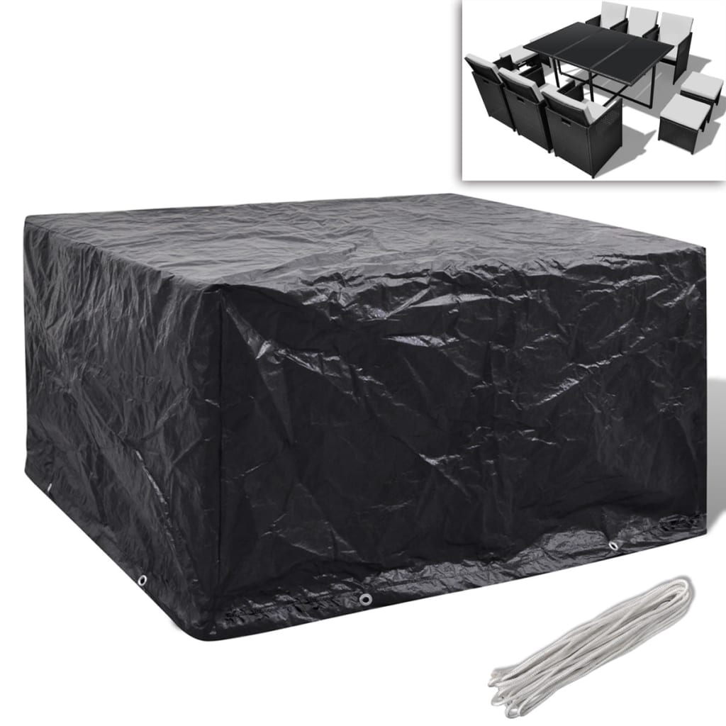 Garden Furniture Cover 6 Person Poly Rattan Set 8 Eyelets 172 x 113cm - Design Hut