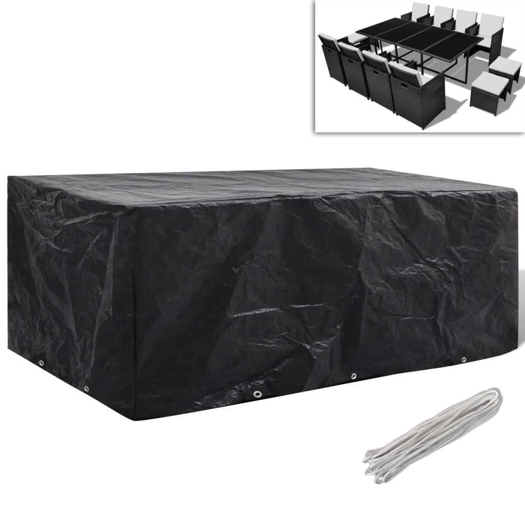 Garden Furniture Cover 8 Person Poly Rattan Set 10 Eyelets 229x113cm - R and M Furniture