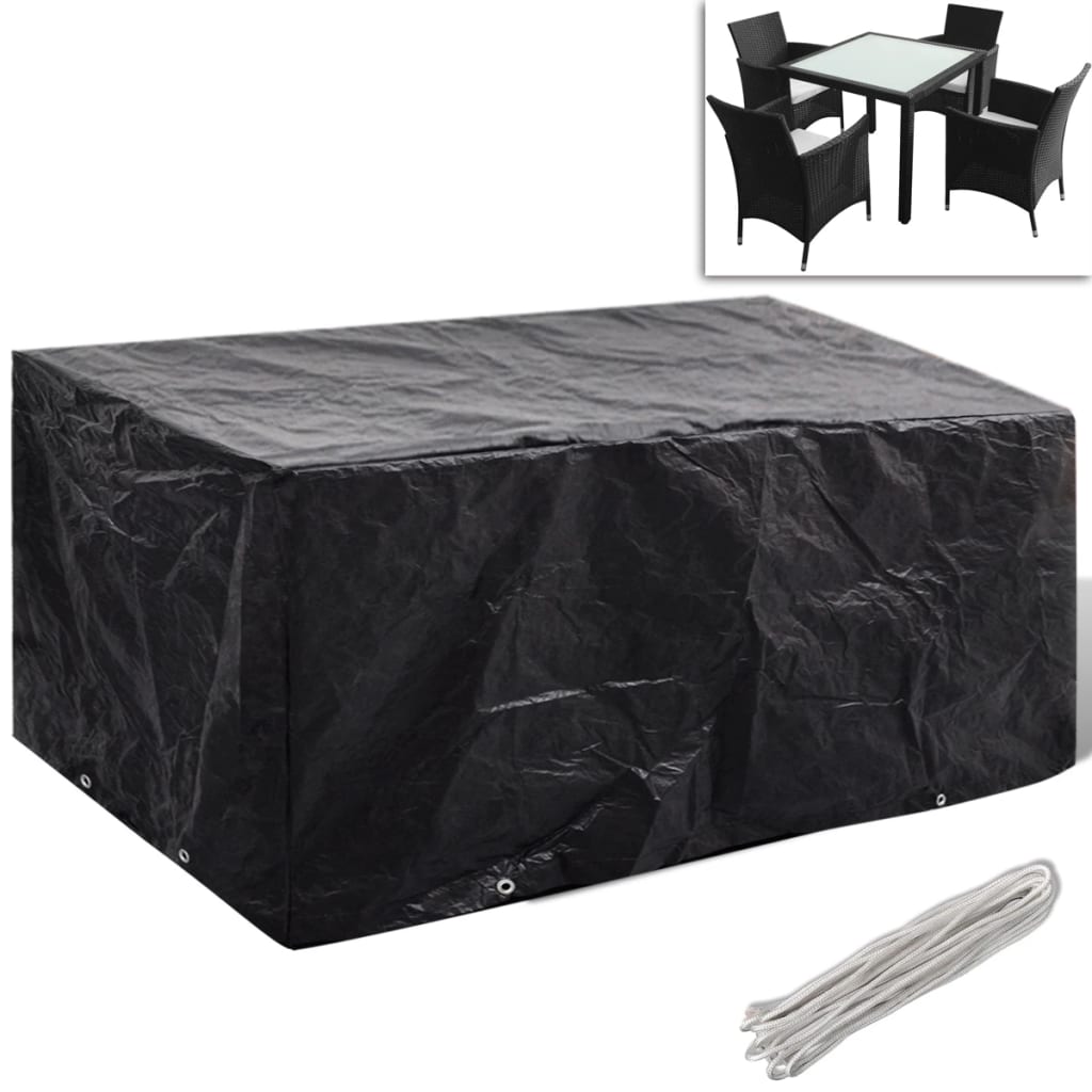 Garden Furniture Cover 4 Person Poly Rattan Set 8 Eyelets 180 x 140cm - Unbeatable Bargains