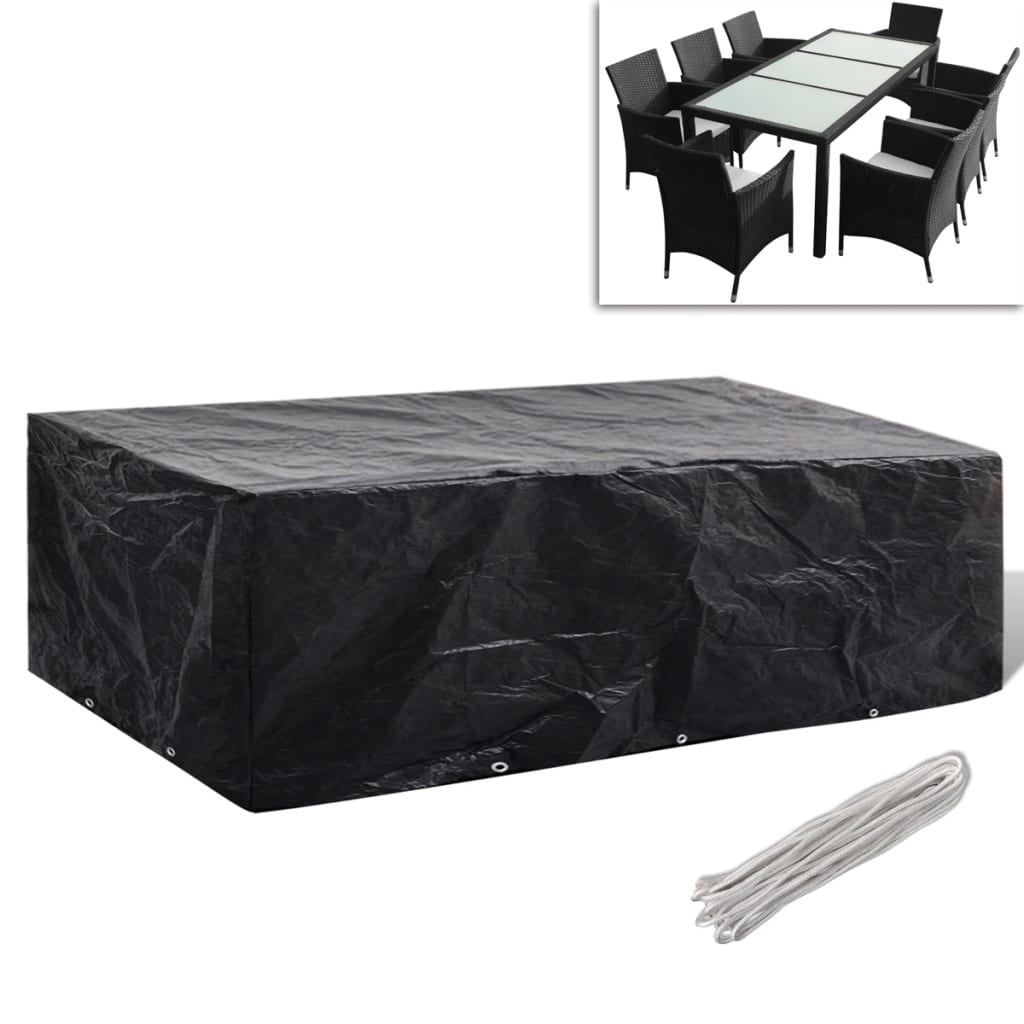 Garden Furniture Cover 8 Person Poly Rattan Set 10 Eyelets 300x140cm - Unbeatable Bargains