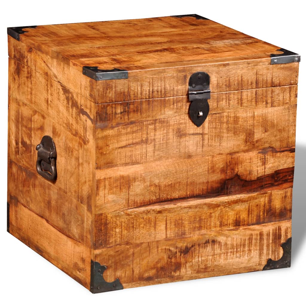 Storage Chest Cubic Rough Mango Wood - The Home Maker