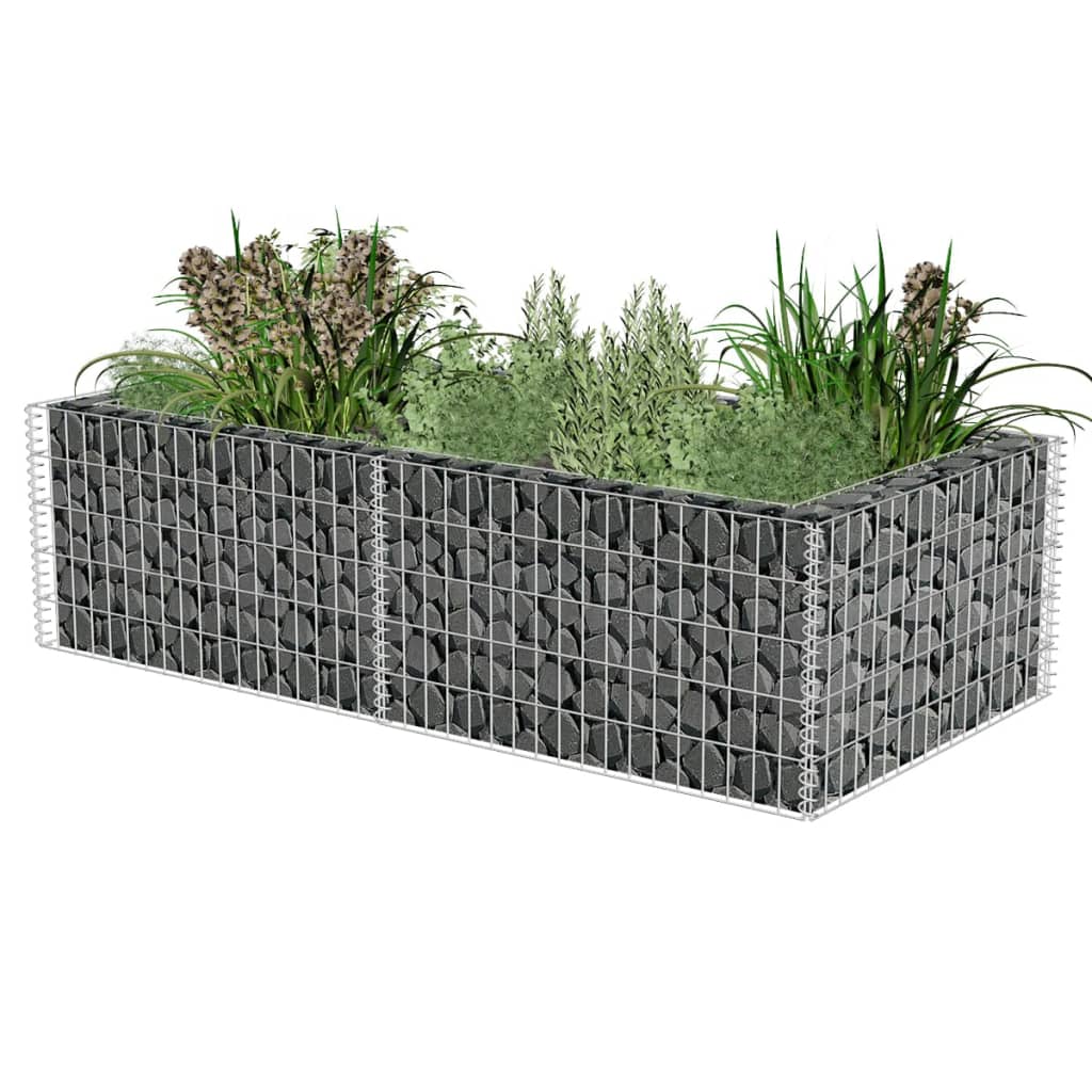 Gabion Planter Galvanised Steel 180x90x50 cm - Discount Dealers
