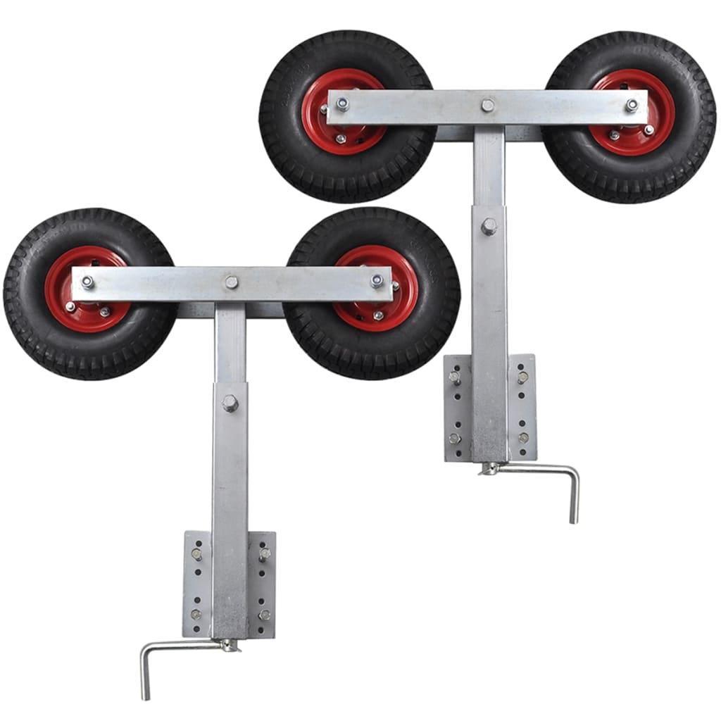 Boat Trailer Double Wheel Bow Support Set of 2 59 - 84 cm - Unbeatable Bargains