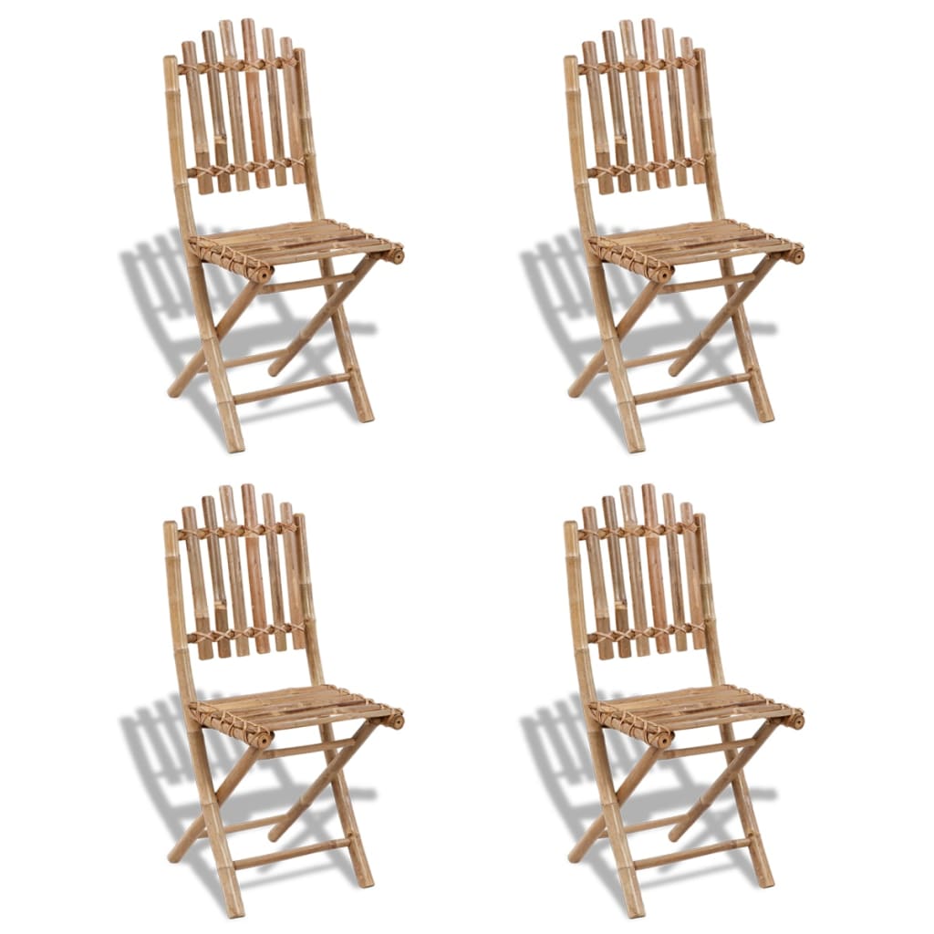 Foldable Outdoor Chairs Bamboo 4 pcs - Discount Dealers