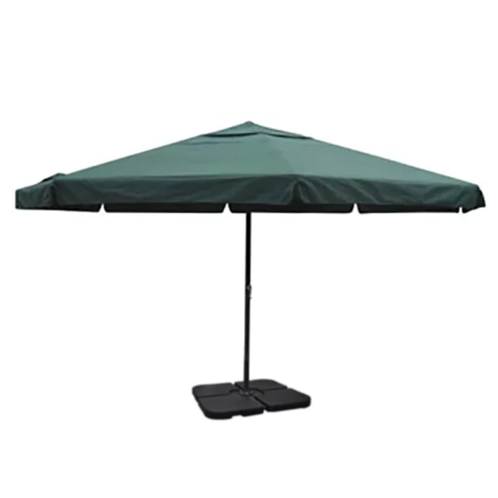 Aluminium Garden Parasol with Portable Base Green - Millennium Furniture