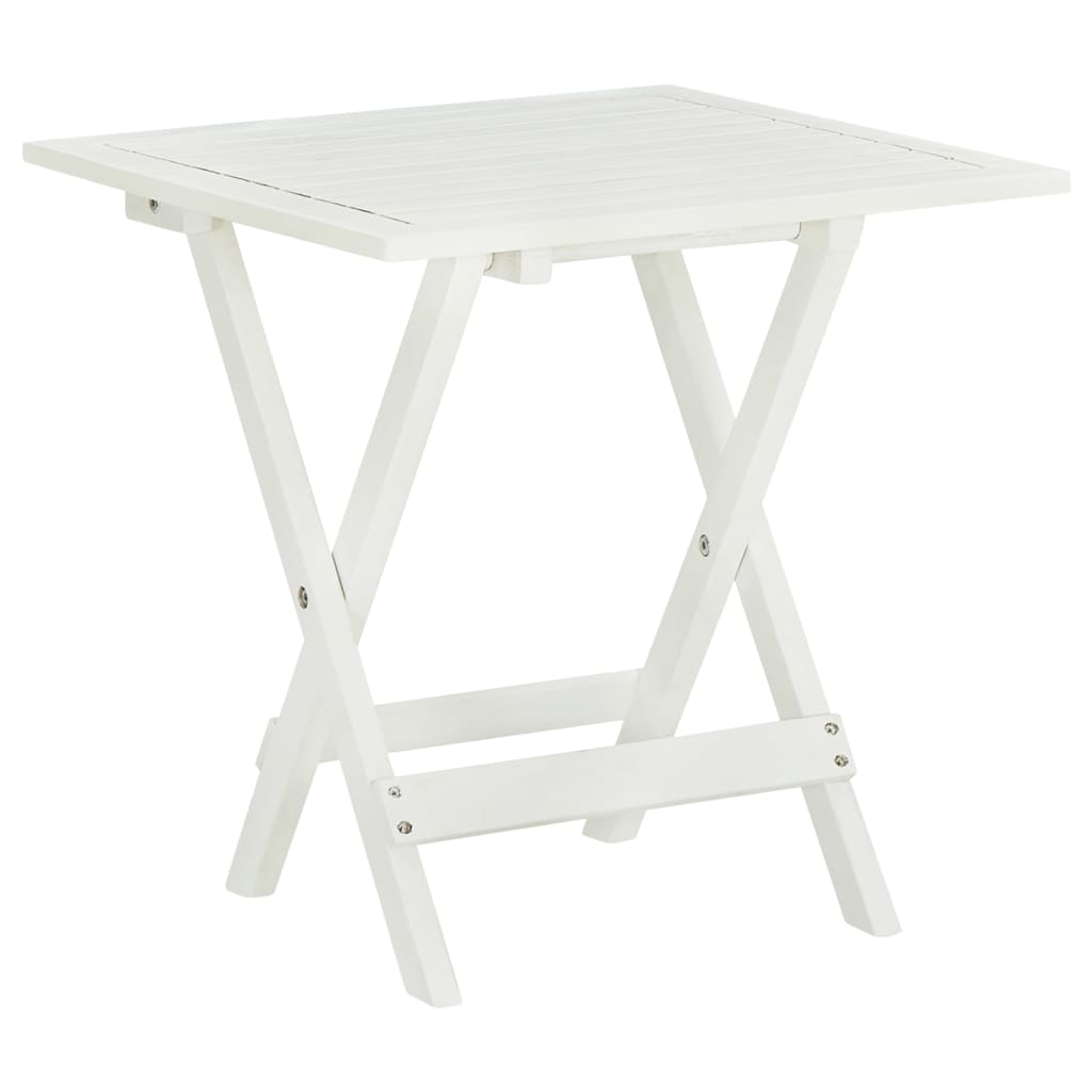 Bistro Table White 46x46x47 cm Solid Acacia Wood - Unbeatable Bargains