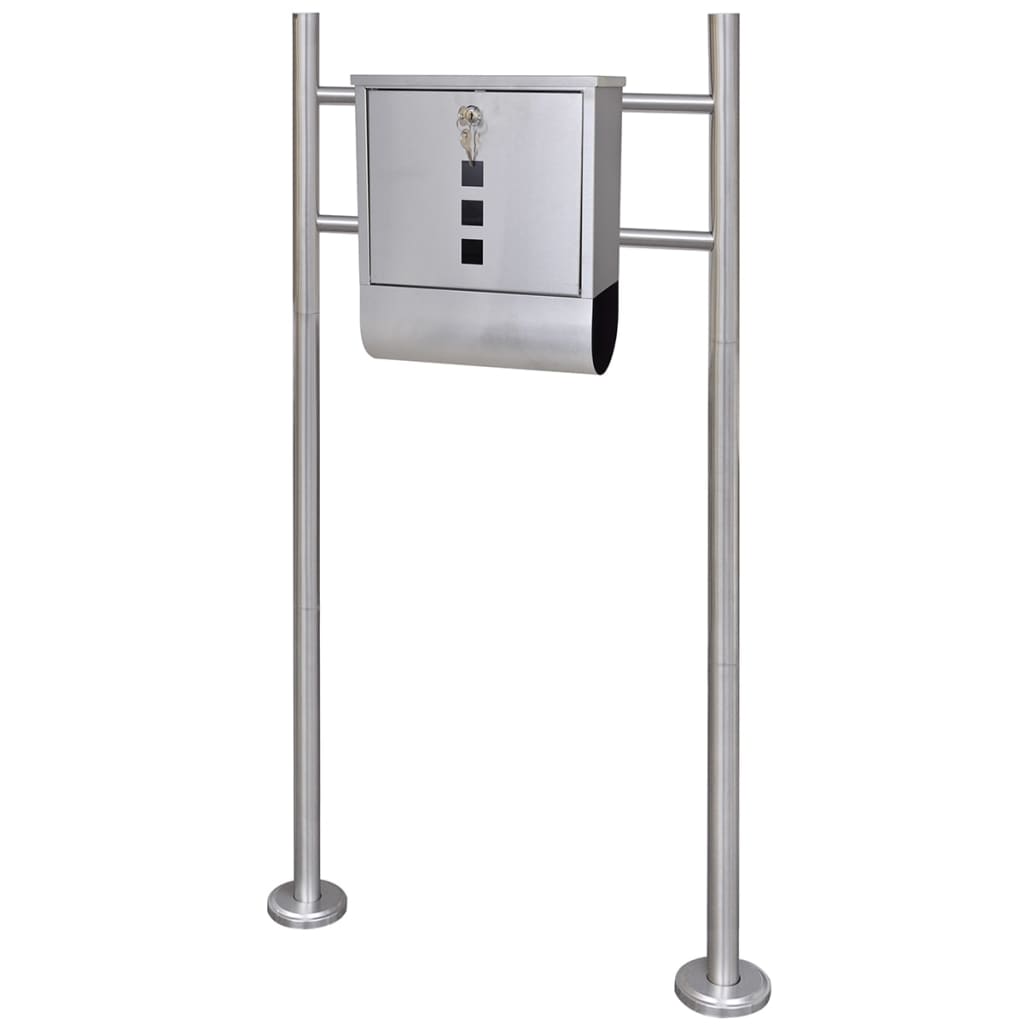 Mailbox on Stand Stainless Steel - Design Hut