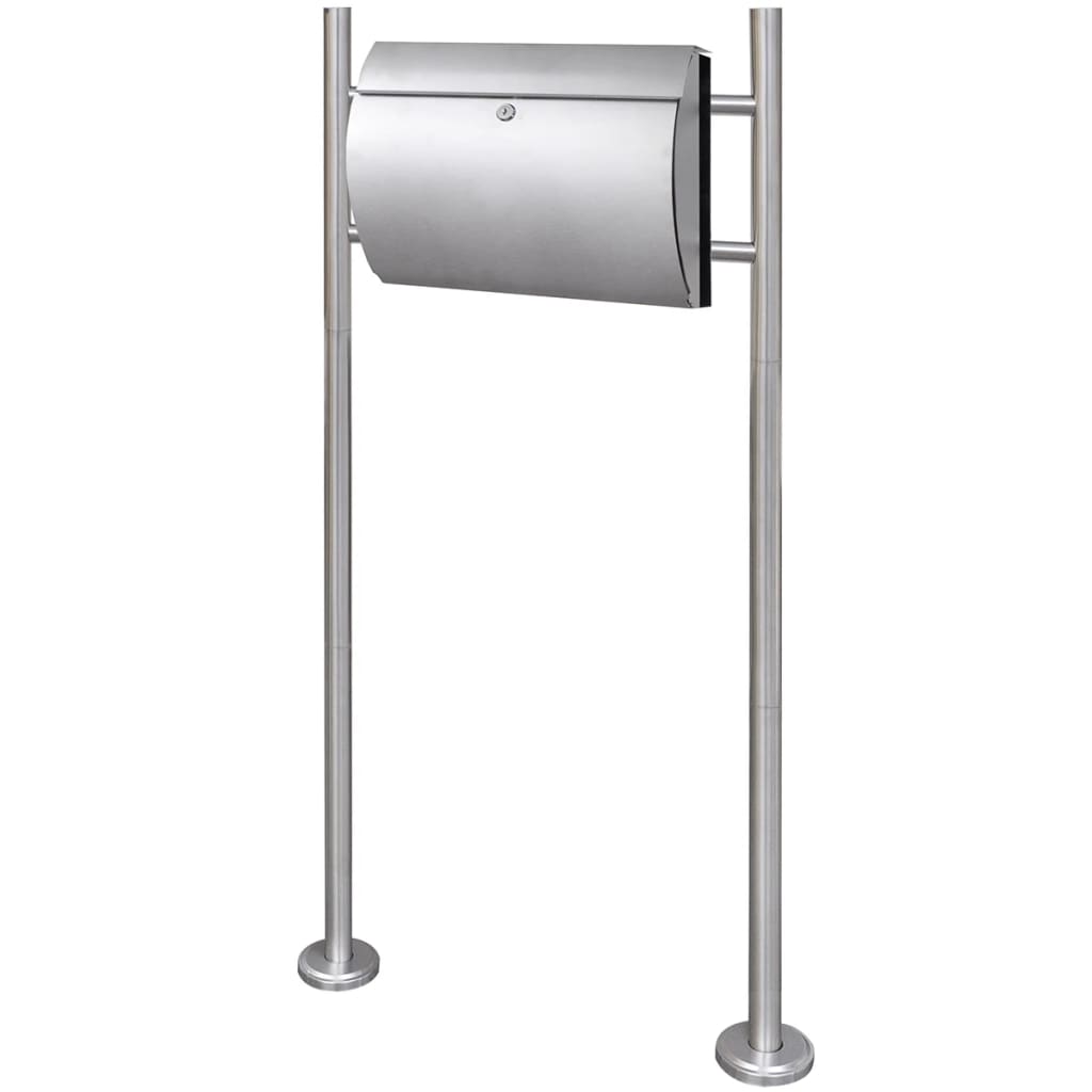 Mailbox on Stand Stainless Steel - Unbeatable Bargains
