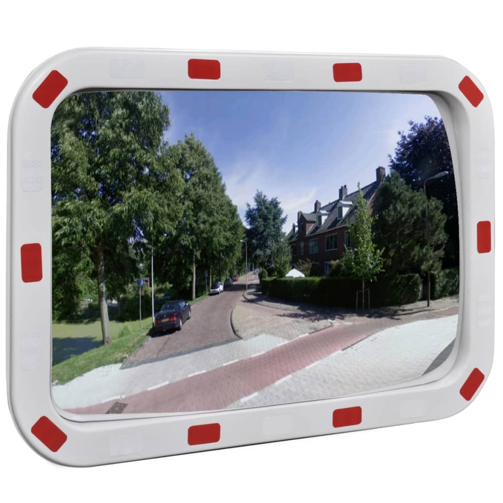 Convex Traffic Mirror Rectangle 40 x 60 cm with Reflectors - Decor Base