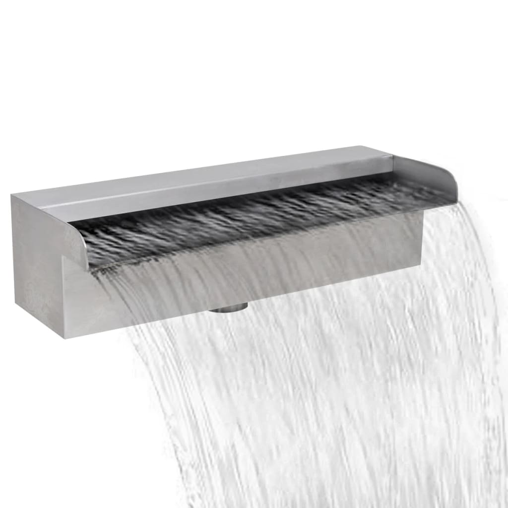 Rectangular Waterfall Pool Fountain Stainless Steel 30 cm - Design Hut