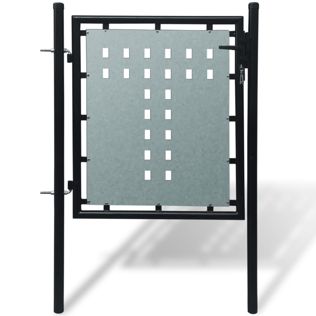 Black Single Door Fence Gate 100 x 150 cm - Discount Dealers