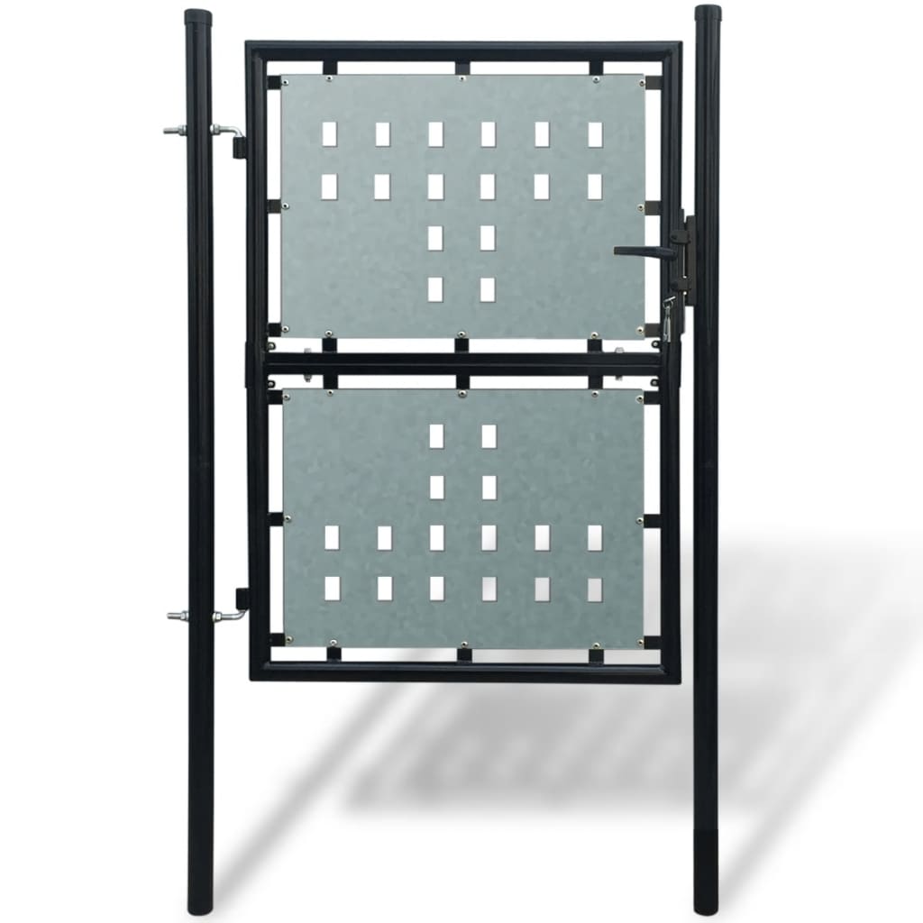 Black Single Door Fence Gate 100 x 175 cm - All Things Good
