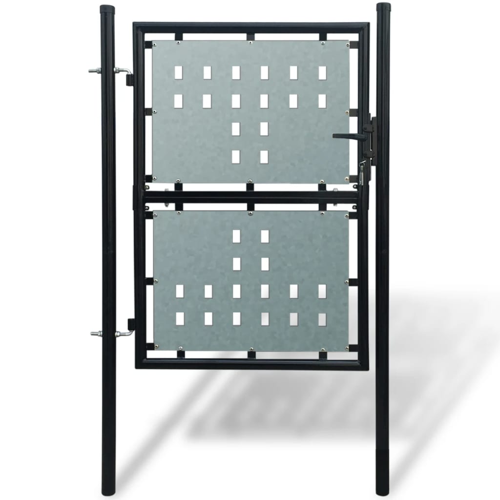 Black Single Door Fence Gate 100 x 200 cm - Style and Chic