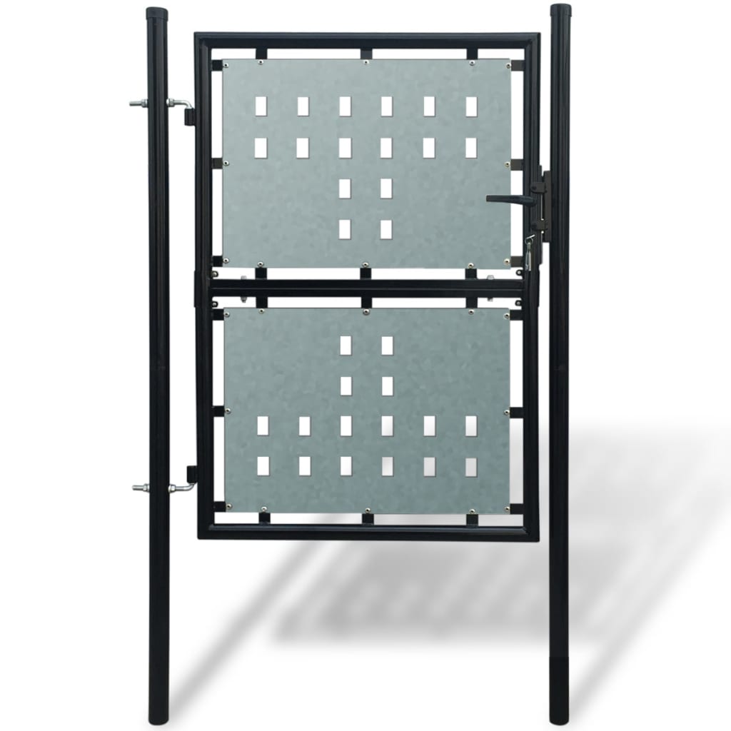 Black Single Door Fence Gate 100 x 250 cm - Decor Base