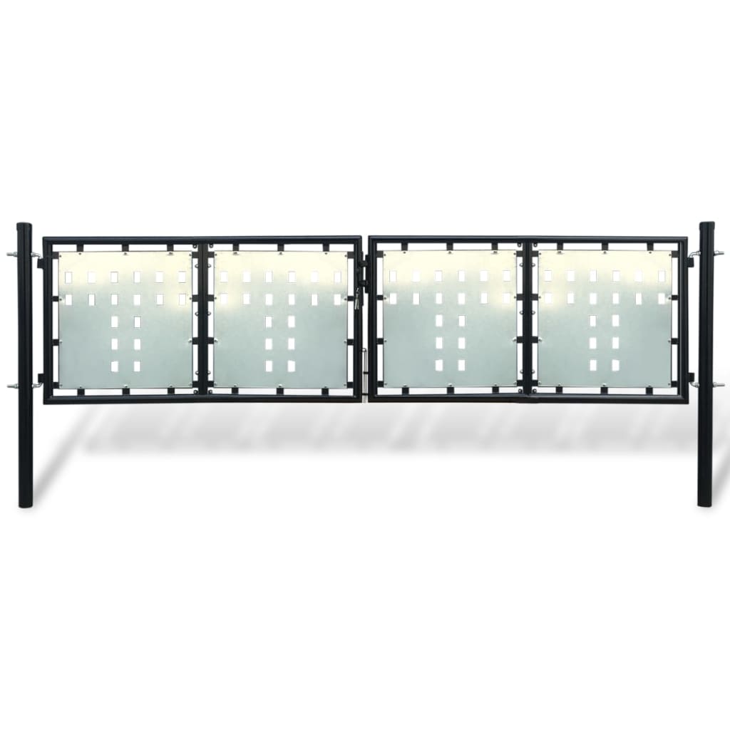 Black Double Door Fence Gate 300 x 150 cm - Style and Chic