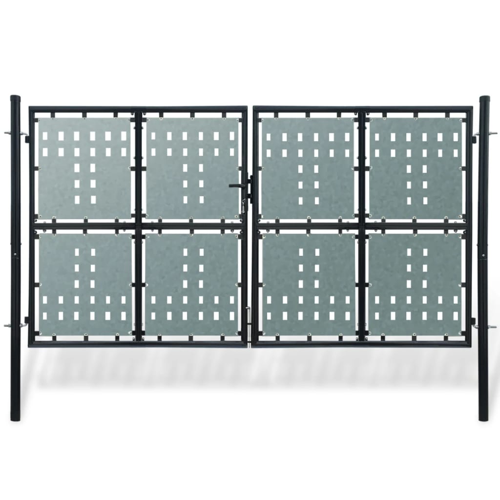 Black Double Door Fence Gate 300 x 200 cm - Design Hut