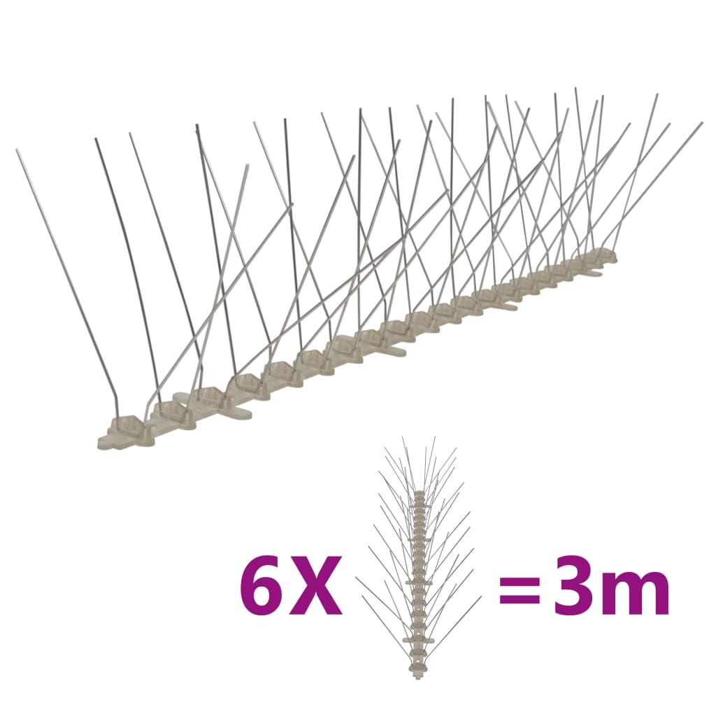 4-row Plastic Bird & Pigeon Spikes Set of 6 3 m - The Home Maker