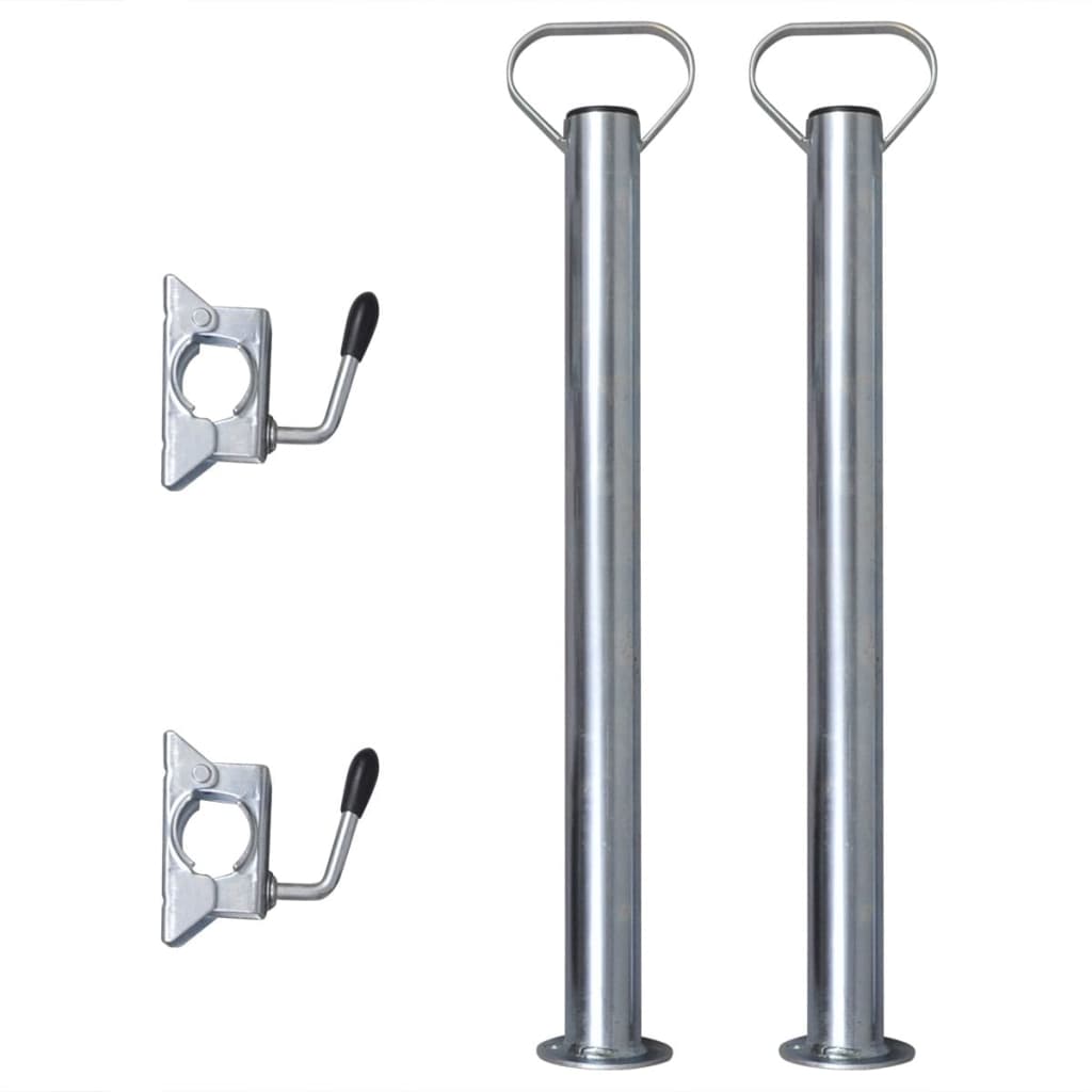 2 Support Tubes with 2 Split Clamps for 48 mm Jockey Wheel - Design Hut