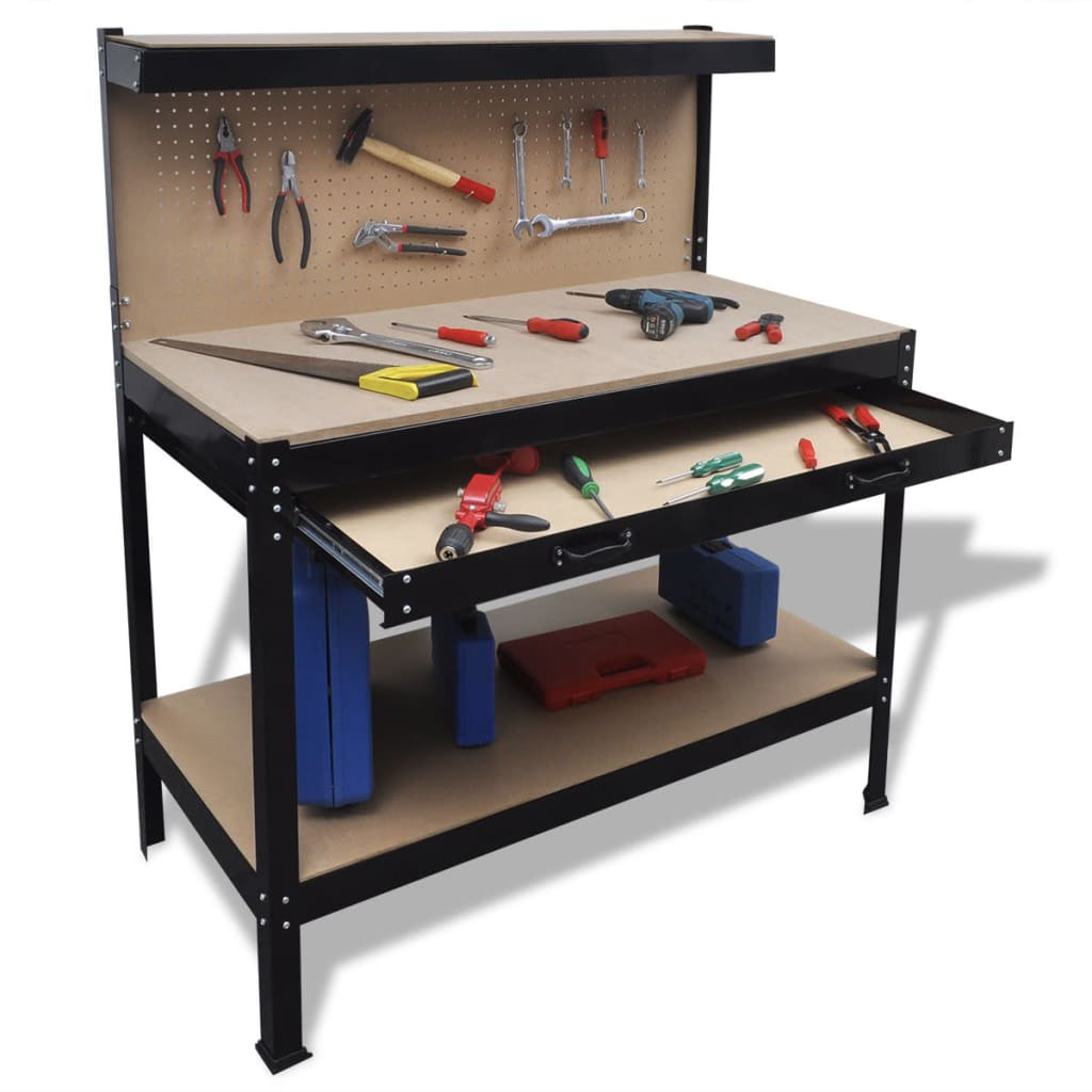 Workbench with Pegboard and Drawer - Millennium Furniture