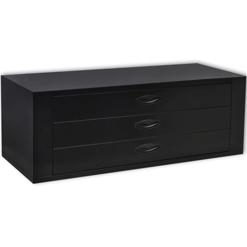 Metal Tool Chest 3 Drawers Black - Sid & Sam