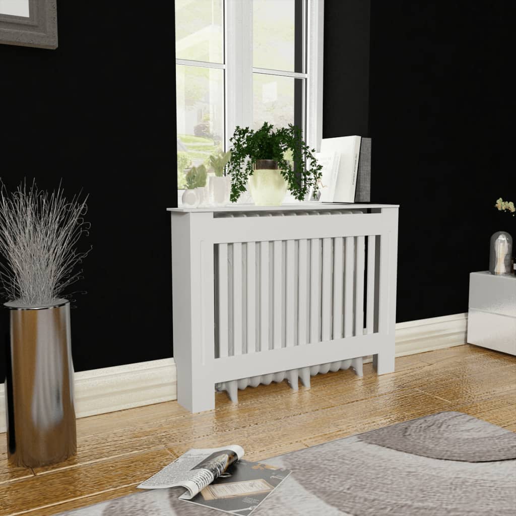 White MDF Radiator Cover Heating Cabinet 112 cm - Millennium Furniture
