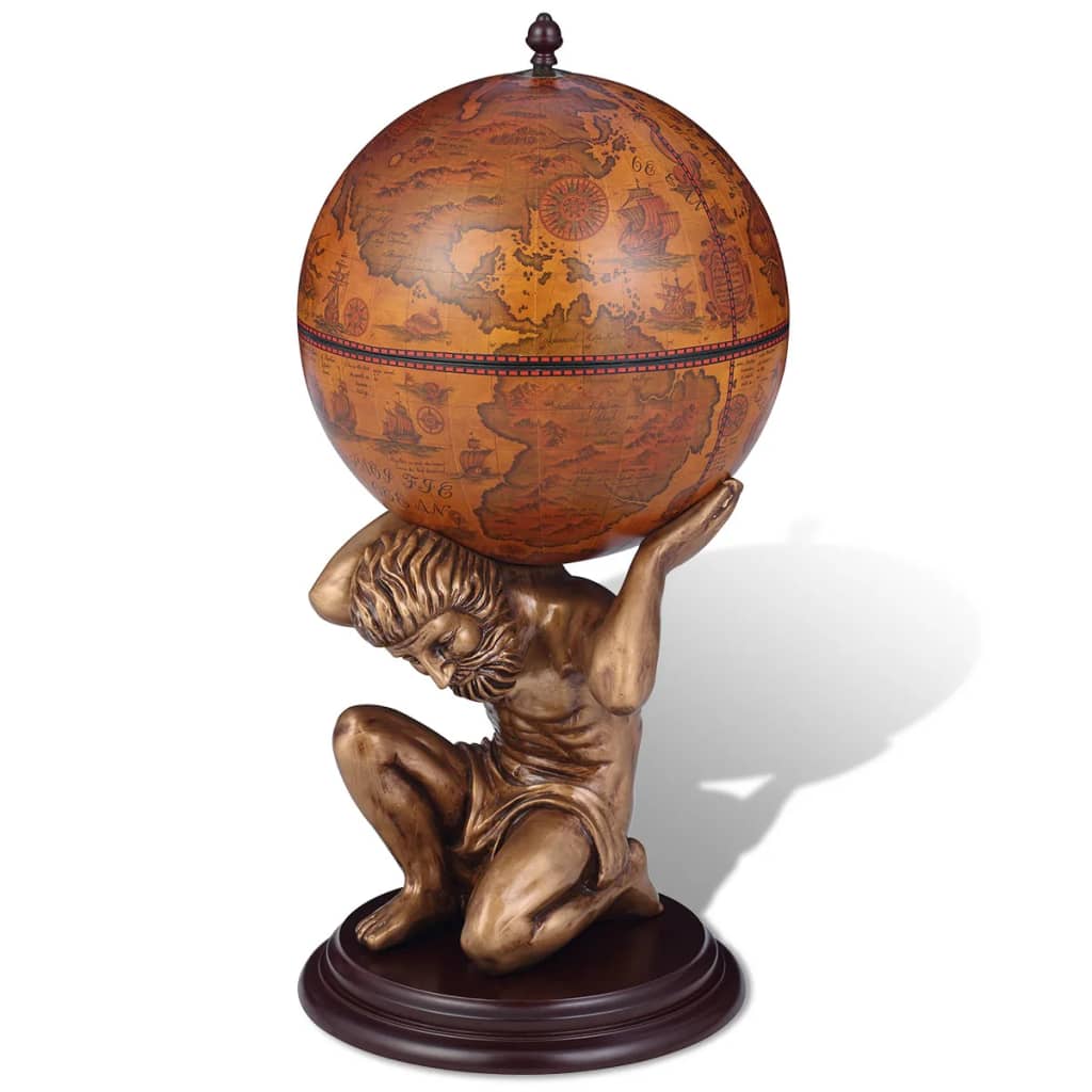 Globe Bar Wine Stand Atlas Design 42x42x85 cm - Decor Base