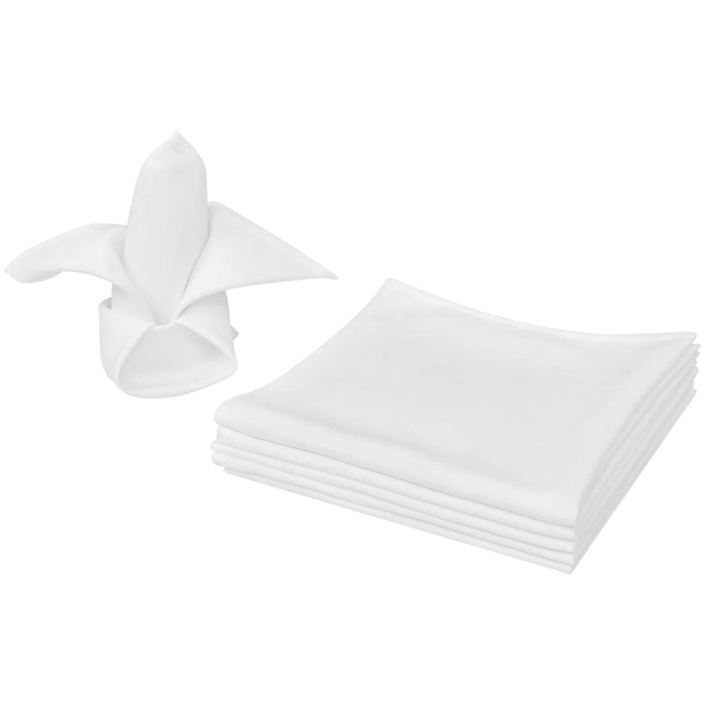 10 Dinner Napkins White 50 x 50 cm - Sid & Sam