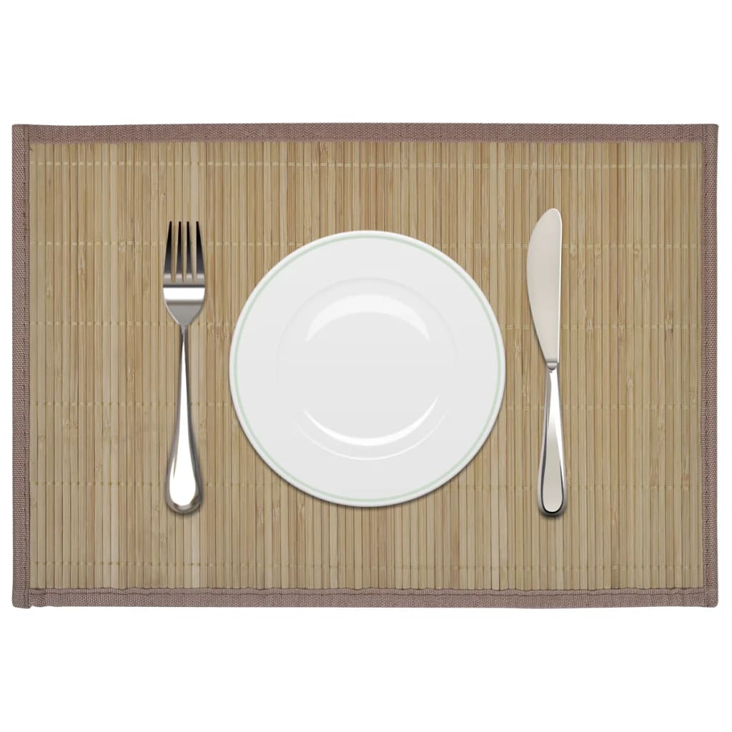 6 Bamboo Placemats 30 x 45 cm Brown - Style and Chic